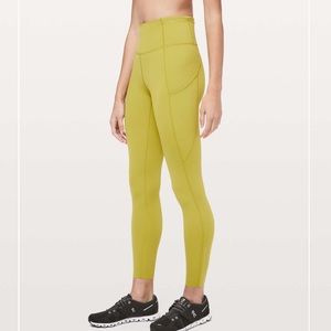 Lululemon Fast and Free Legging 25" Golden Lime